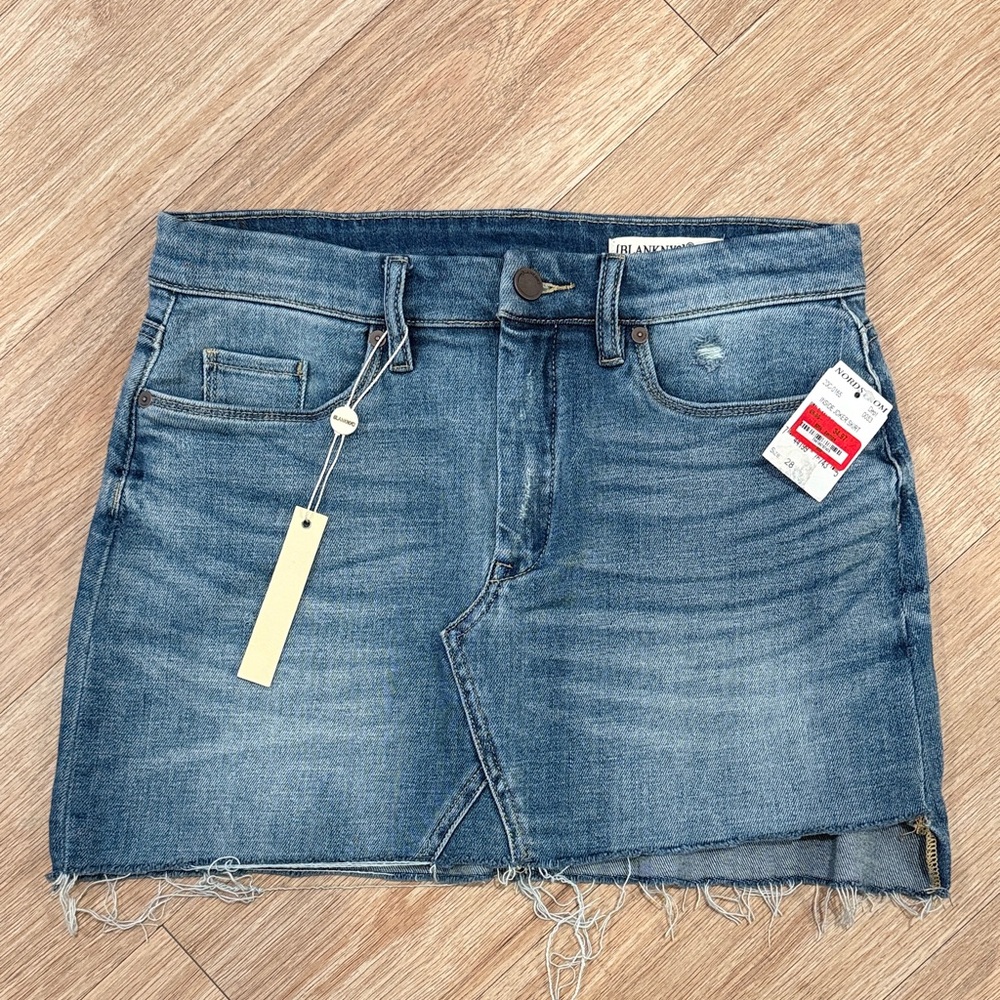 Blank NYC Blue Denim Mini Skirt